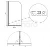 CERSANIT - Parawan nawannowy EASY NEW jednoelementowy 140x70cm Złoty  S1037-002